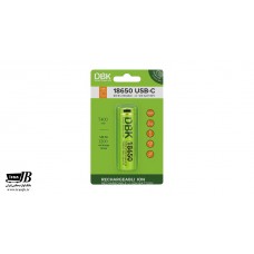 باتری 18650 شارژی تایپ سی دی بی کی مدل 7400mWh